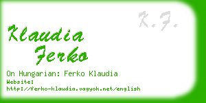 klaudia ferko business card